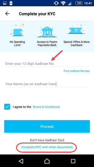 paytm app for merchant to do kyc form